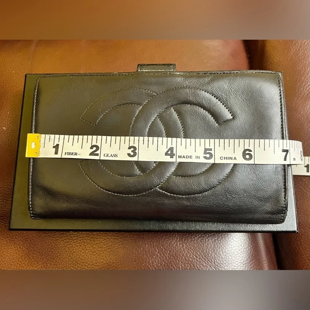 Authentic Vintage Chanel Timeless CC Long Wallet. box and authenticated card.